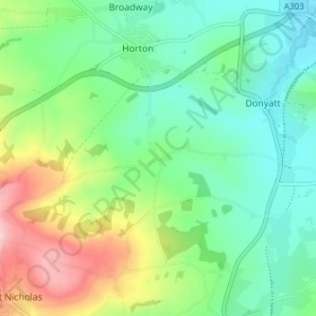 Carte topographique Crock Street, altitude, relief
