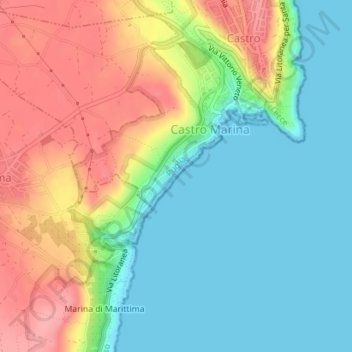 Carte topographique I Fiumi, altitude, relief