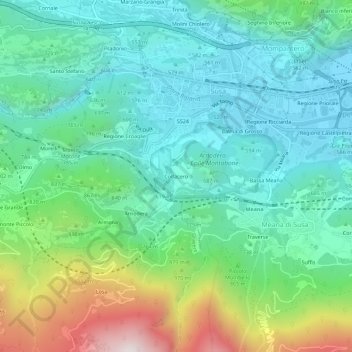 Carte topographique Colfacero, altitude, relief