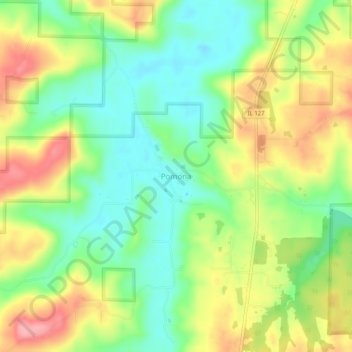 Carte topographique Pomona, altitude, relief