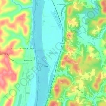 Carte topographique Belleville, altitude, relief