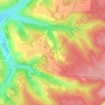 Carte topographique Lopin Mutin, altitude, relief