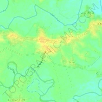 Carte topographique Suerte, altitude, relief