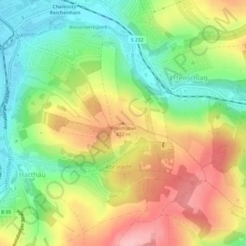 Carte topographique Pfarrhübel, altitude, relief