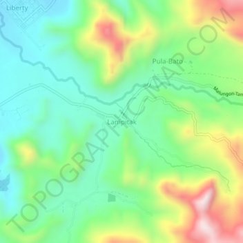 Carte topographique Lampitak, altitude, relief
