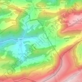Carte topographique Weier, altitude, relief