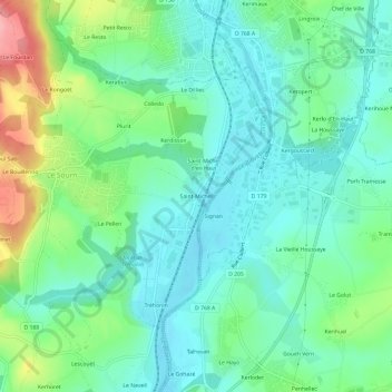 Carte topographique Saint-Michel, altitude, relief