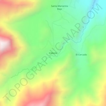 Carte topographique Imbiola, altitude, relief