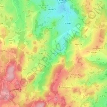 Carte topographique Cheix, altitude, relief