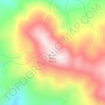 Carte topographique Mount Baldy, altitude, relief