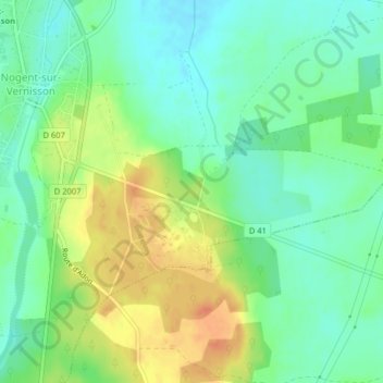 Carte topographique Ancienne Pepiniere, altitude, relief