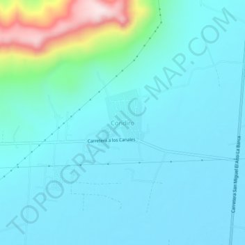 Carte topographique Condiro, altitude, relief