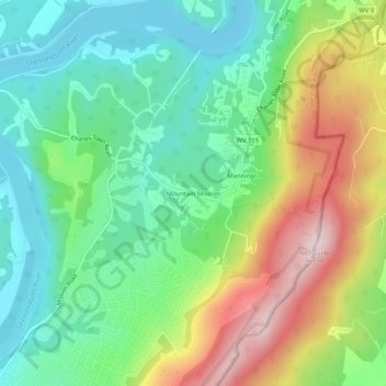 Carte topographique Mountain Mission, altitude, relief