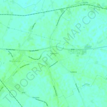 Carte topographique Polesine, altitude, relief