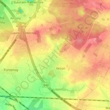 Carte topographique La Muche, altitude, relief