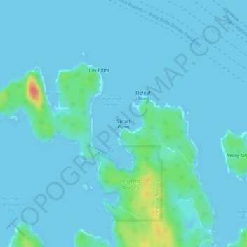 Carte topographique Spratt Point, altitude, relief