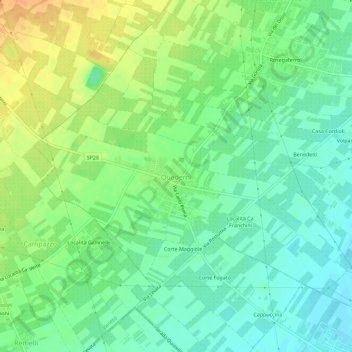 Carte topographique Quaderni, altitude, relief