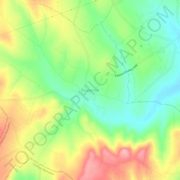 Carte topographique Ovayenice, altitude, relief