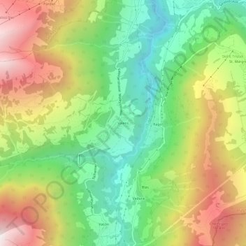Carte topographique Valens, altitude, relief