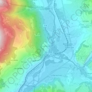 Carte topographique Les Pielous, altitude, relief