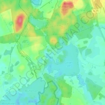 Carte topographique Garden, altitude, relief