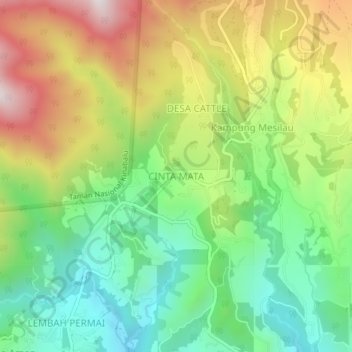 Carte topographique CINTA MATA, altitude, relief