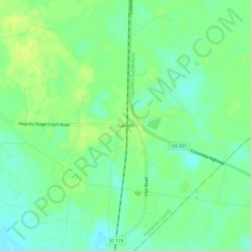 Carte topographique Garnett, altitude, relief