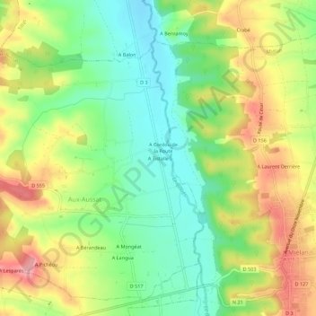 Carte topographique A Tistalle, altitude, relief
