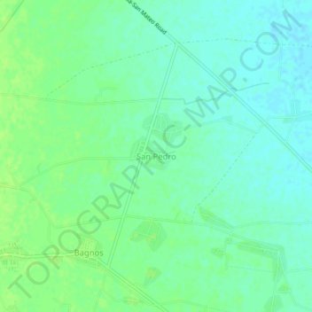 Carte topographique San Pedro, altitude, relief