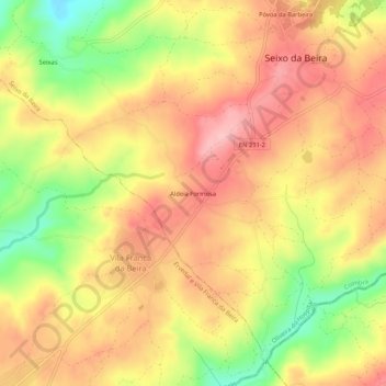 Carte topographique Aldeia Formosa, altitude, relief