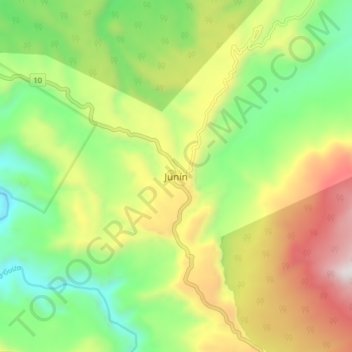Carte topographique Junin, altitude, relief