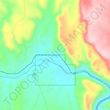 Carte topographique Perkinsville, altitude, relief