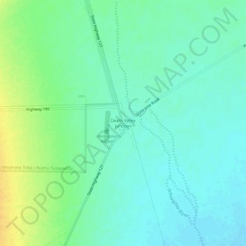Carte topographique Death Valley Junction, altitude, relief
