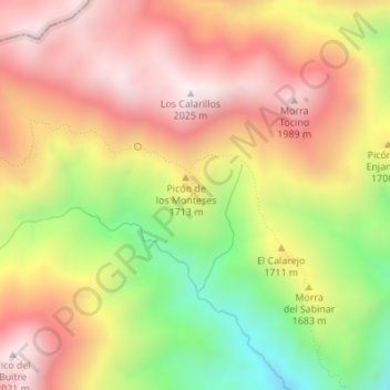 Carte topographique Camino del Nacimiento, altitude, relief