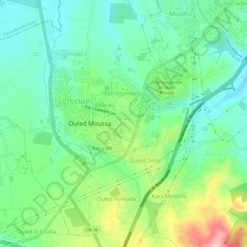 Carte topographique Markette, altitude, relief