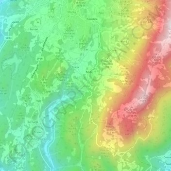 Carte topographique Faida, altitude, relief