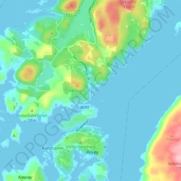 Carte topographique Lundegard, altitude, relief