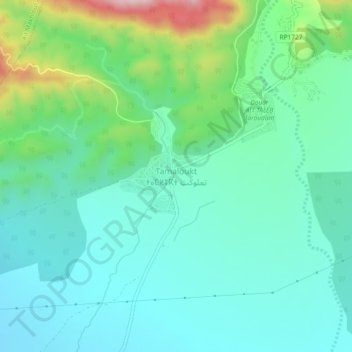 Carte topographique Tamaloukt, altitude, relief