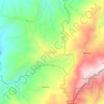 Carte topographique Daclan, altitude, relief