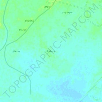 Carte topographique Sonbarsa, altitude, relief