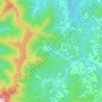 Carte topographique Posey, altitude, relief