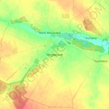 Carte topographique Chervone, altitude, relief