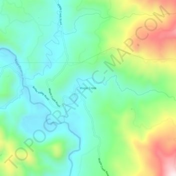 Carte topographique Maple Creek, altitude, relief
