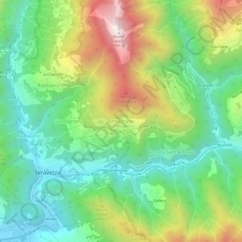Carte topographique Minazzana, altitude, relief