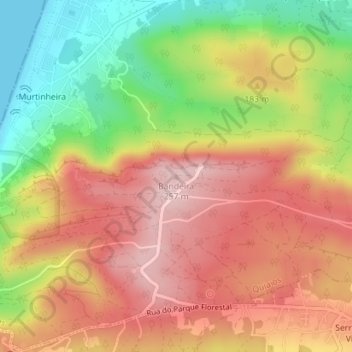 Carte topographique Bandeira, altitude, relief