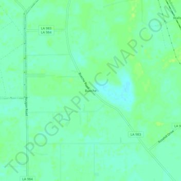Carte topographique Bueche, altitude, relief