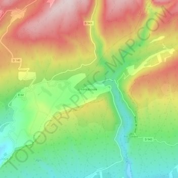Carte topographique Font-Jouvale, altitude, relief