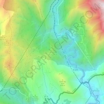 Carte topographique Piene Haute, altitude, relief