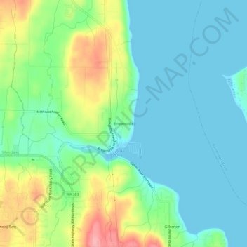 Carte topographique Brownsville, altitude, relief
