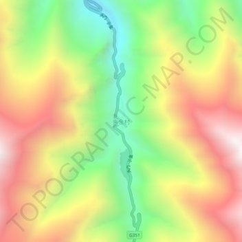 Carte topographique Jiajin, altitude, relief